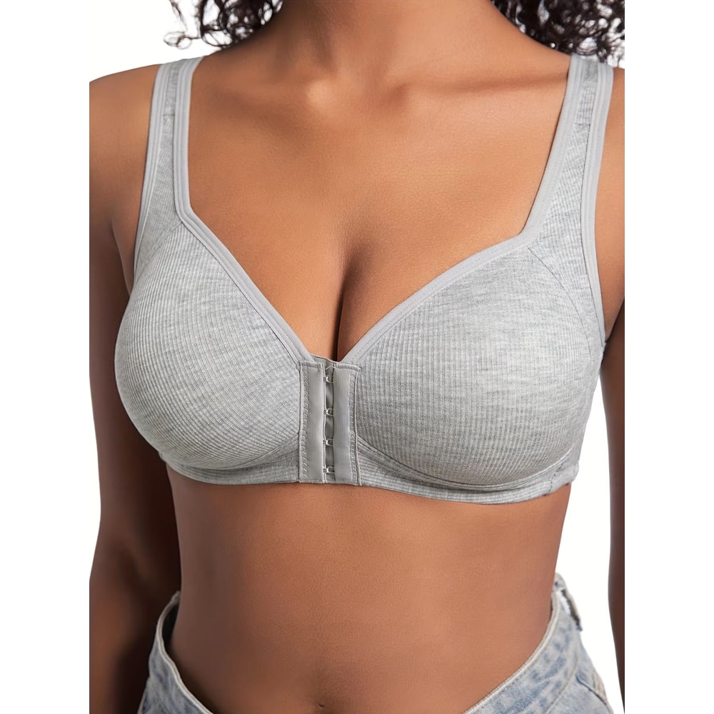 WireFree Front Closure Bra WomenS Full Coverage Comfort Bra With Fixed Cups For Everyday Support 9