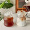 HeatResistant Glass Tumbler Set Transparent Striped Drinkware For Tea Coffee Juice Beer 5