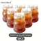 HeatResistant Glass Tumbler Set Transparent Striped Drinkware For Tea Coffee Juice Beer 12