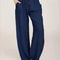 Womens Cotton Linen Wide Leg Pants Casual Loose Trousers With Elastic Waist Pockets 11