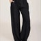 Womens Cotton Linen Wide Leg Pants Casual Loose Trousers With Elastic Waist Pockets 1