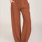 Womens Cotton Linen Wide Leg Pants Casual Loose Trousers With Elastic Waist Pockets 4