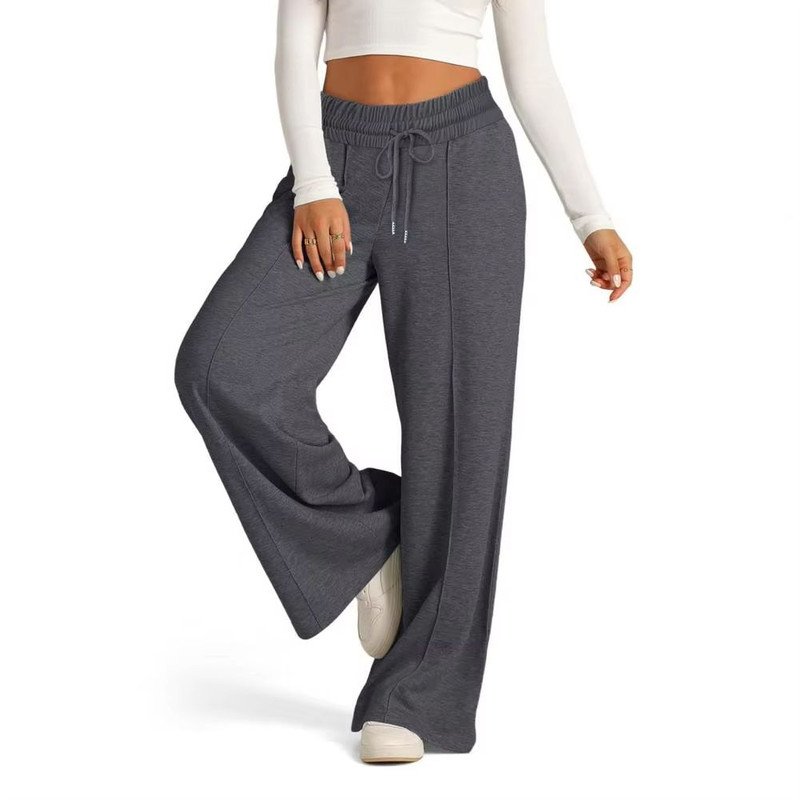 Womens Straight Leg Yoga Sweatpants Loose Wide Leg Casual Tracksuit Pants For Gym Outdoor 4
