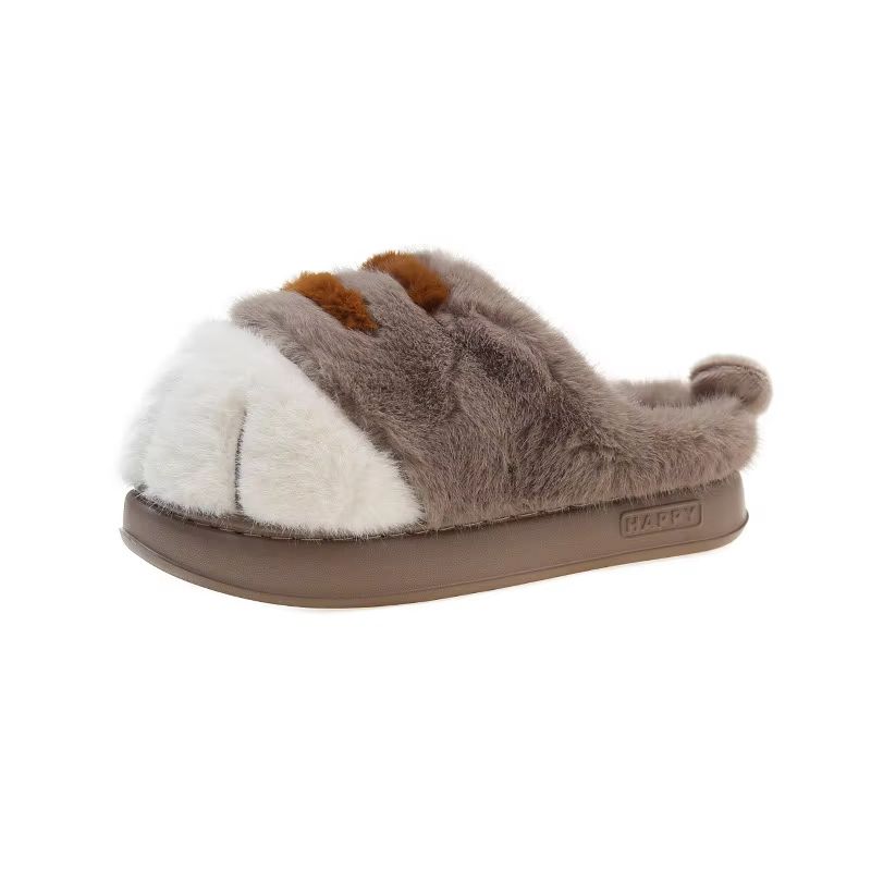 Womens Kitty Claw Slippers Warm Furry NonSlip Home Shoes Fluffy Cat Paw Slides 10
