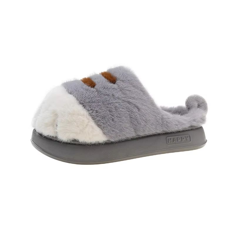 Womens Kitty Claw Slippers Warm Furry NonSlip Home Shoes Fluffy Cat Paw Slides 11
