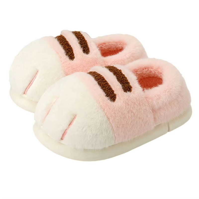 Womens Kitty Claw Slippers Warm Furry NonSlip Home Shoes Fluffy Cat Paw Slides 6