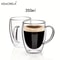 350ML Double Wall Glass Coffee Mug Transparent Cappuccino Cup With Handle For Tea Milk Juice 6