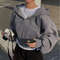 WomenS FleeceLined Cropped Hoodie Slim Fit ZipUp Sweatshirt For Spring Autumn 1