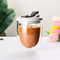 Insulated Glass Coffee Mug With Silicone Lid 15oz Double Wall Portable Cup 8