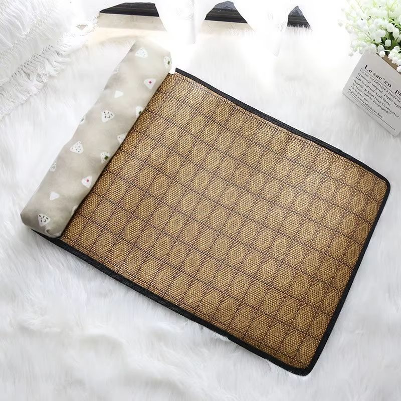 Natural Rattan Cooling Mat For Cats And Dogs Breathable Summer Pet Bed Pad 10