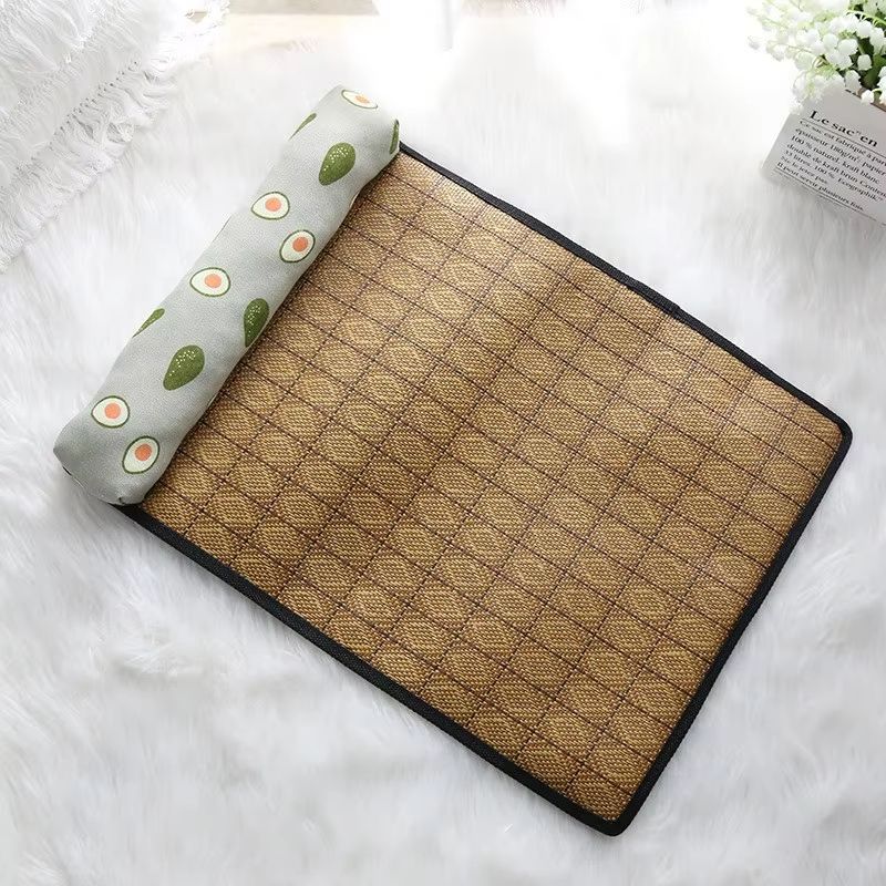 Natural Rattan Cooling Mat For Cats And Dogs Breathable Summer Pet Bed Pad 11