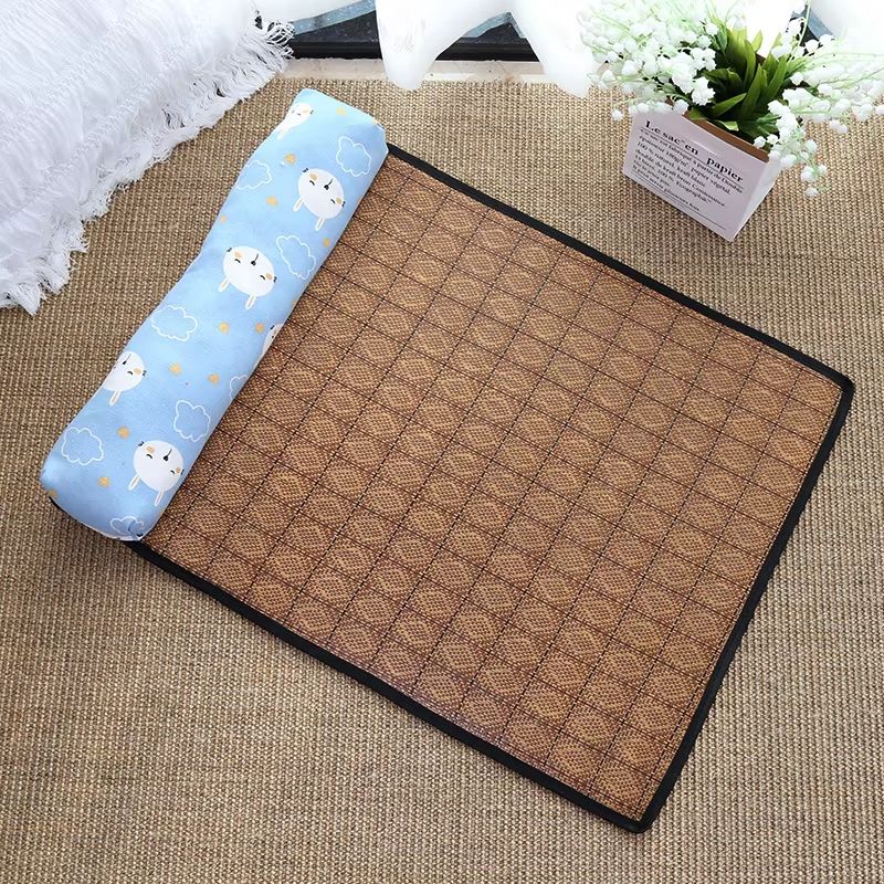 Natural Rattan Cooling Mat For Cats And Dogs Breathable Summer Pet Bed Pad 13