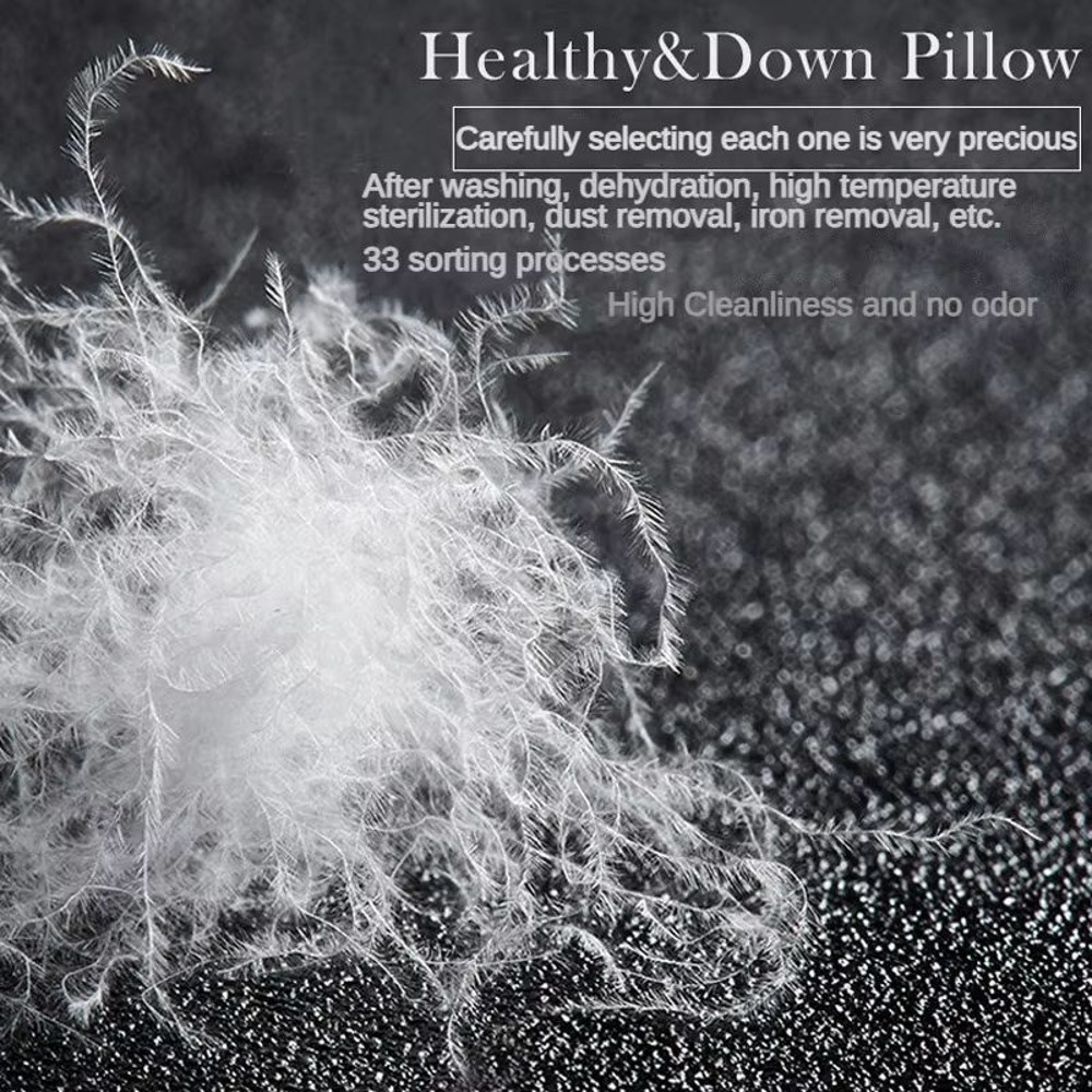 Luxury Goose Down Pillow 95 White Goose Down With Cotton Cover For HotelQuality Sleep 1