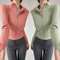 Womens Quick Dry Yoga Jacket Long Sleeve Zipper Sports Coat For Running Fitness Training S3XL 0