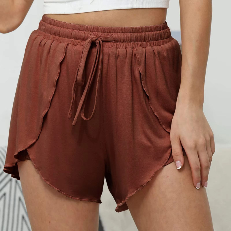 Womens High Waisted Casual Shorts Summer Beach Yoga Pants With AntiExposure Undergarment Layer 6