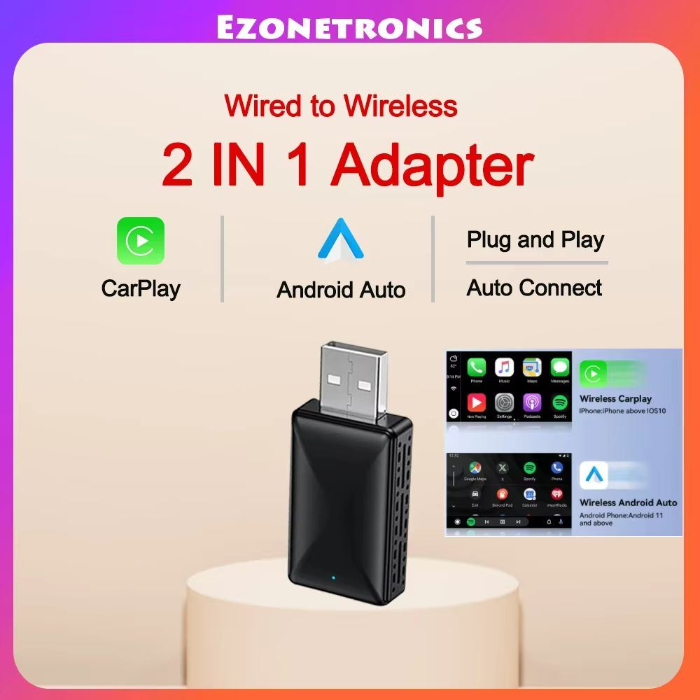 CarSync 2in1 PlugandPlay Wireless CarPlay Android Auto Adapter 0