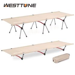 westtune portable camping cot – ultralight folding bed with aluminum alloy frame for outdoor hiking & travel