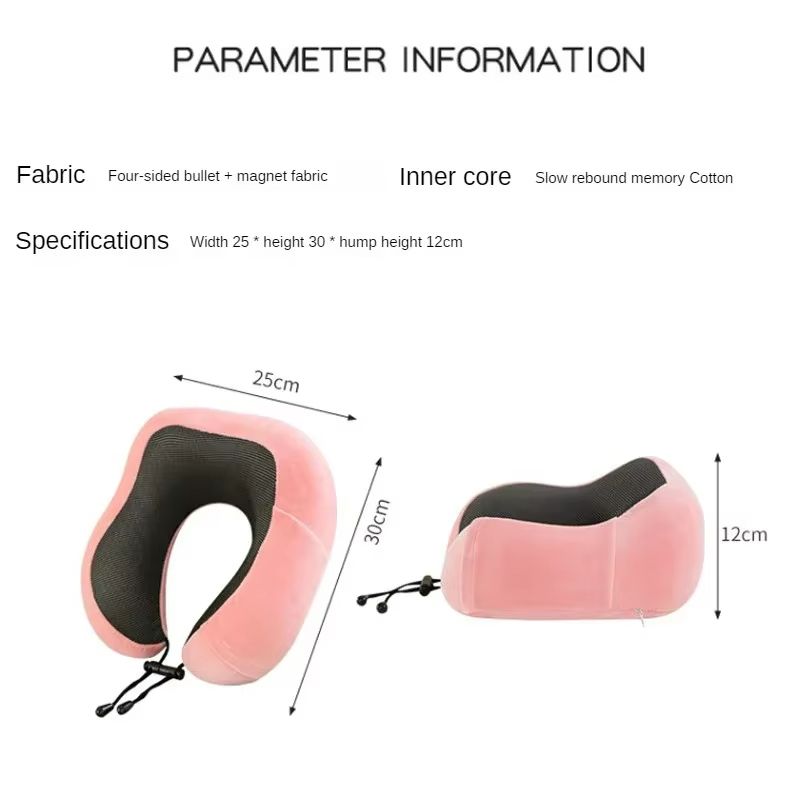 Premium UShaped Memory Foam Travel Pillow With Neck Support Gentle Massage 1