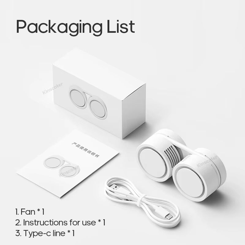 Portable Foldable Neck Fan Rechargeable 1600mAh USB Personal Cooling Fan For Sports Travel Outdoo 5