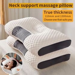 cervical orthopedic neck pillow – soybean fiber sleep support with spa massage comfort for pain relief & relaxation