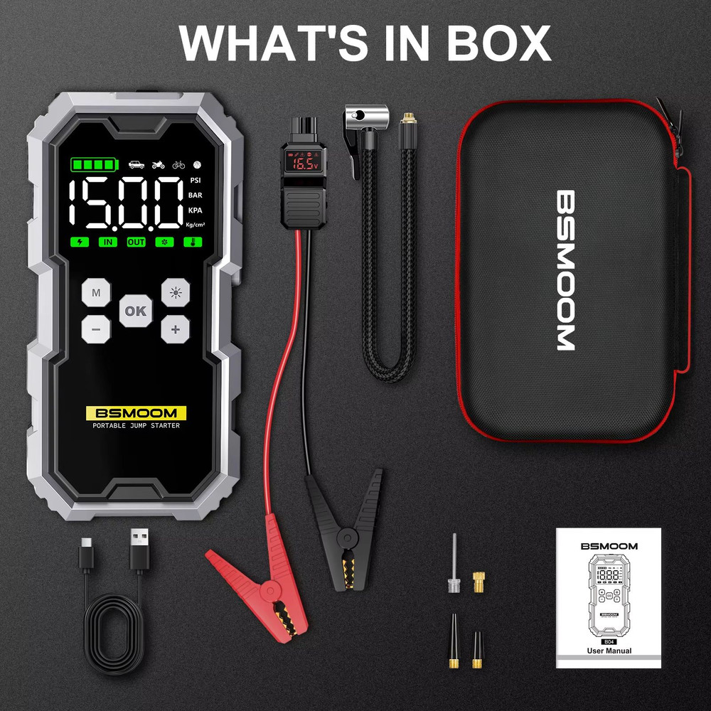 150PSI Car Air Pump 7000A Jump Starter Portable Car Battery Booster And Power Bank 6