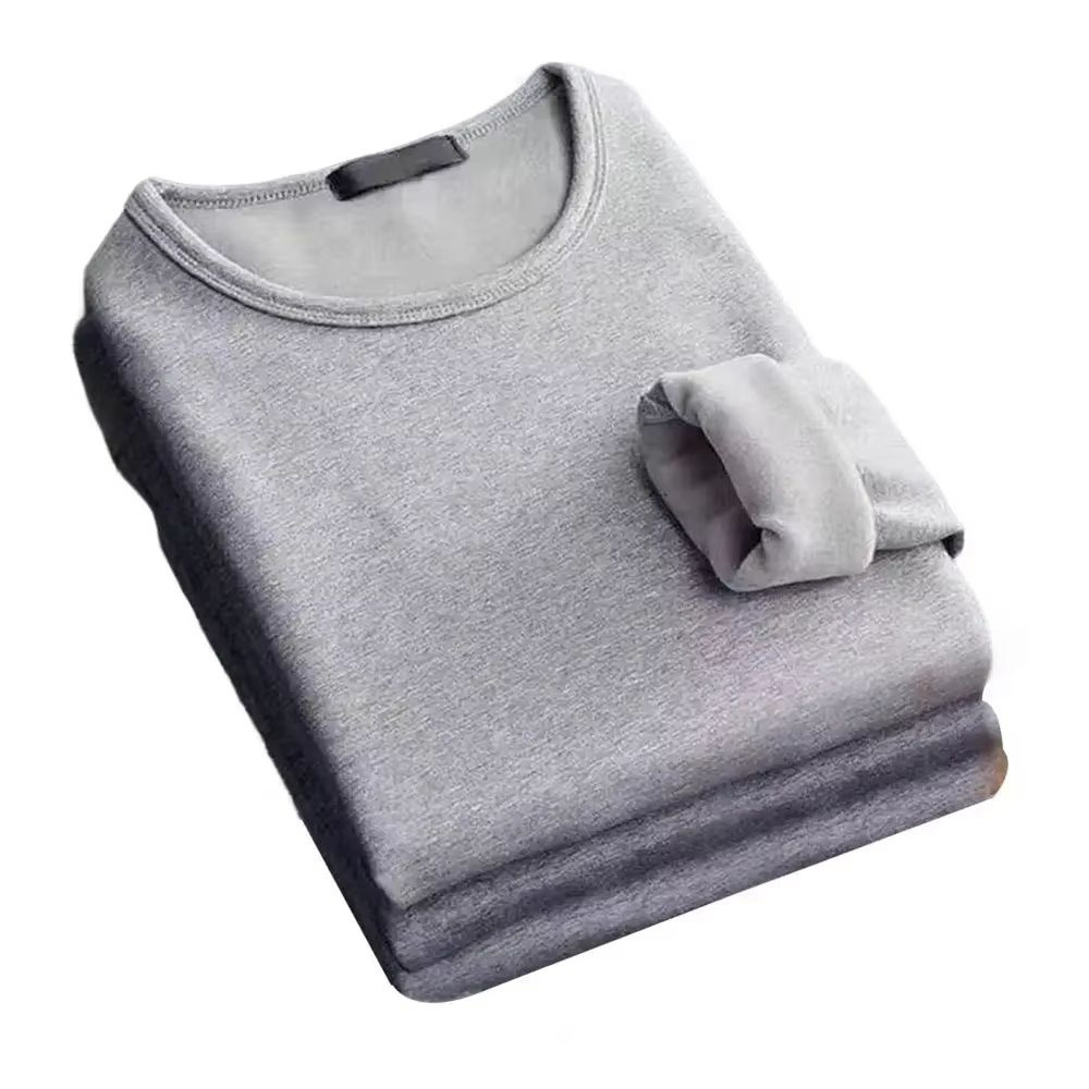 Mens Winter Thermal Underwear TShirt  FleeceLined Long Sleeve Round Neck Base Layer 7