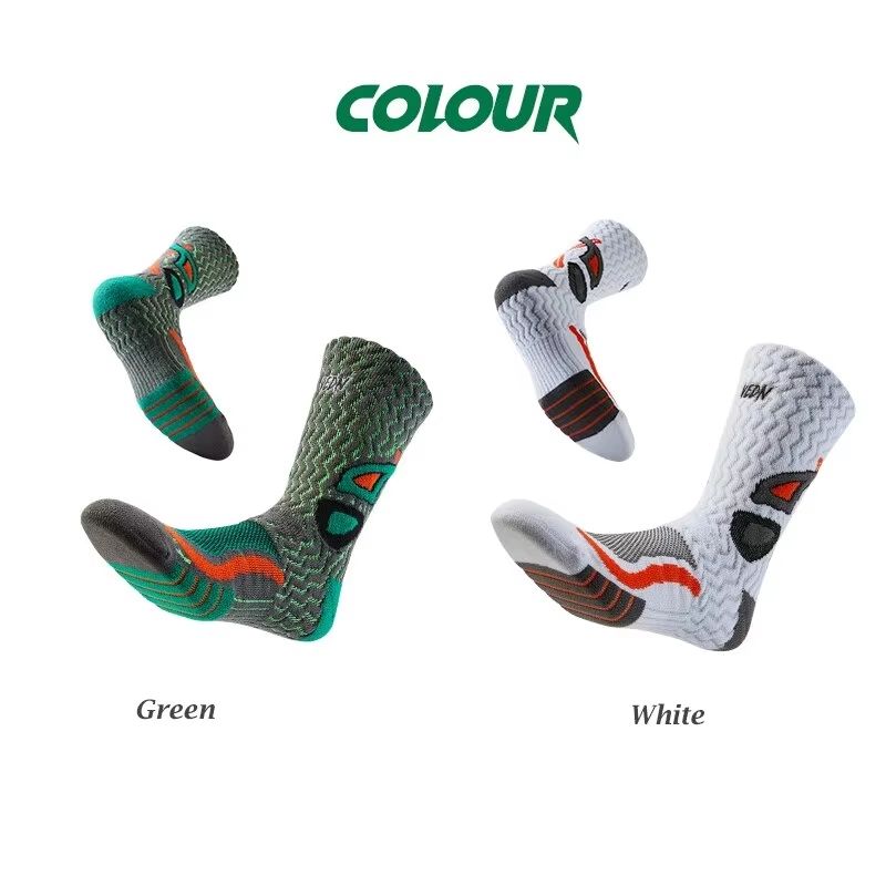 Towel Bottom HighCut Sport Socks Breathable NonSlip Basketball Socks For Men 3