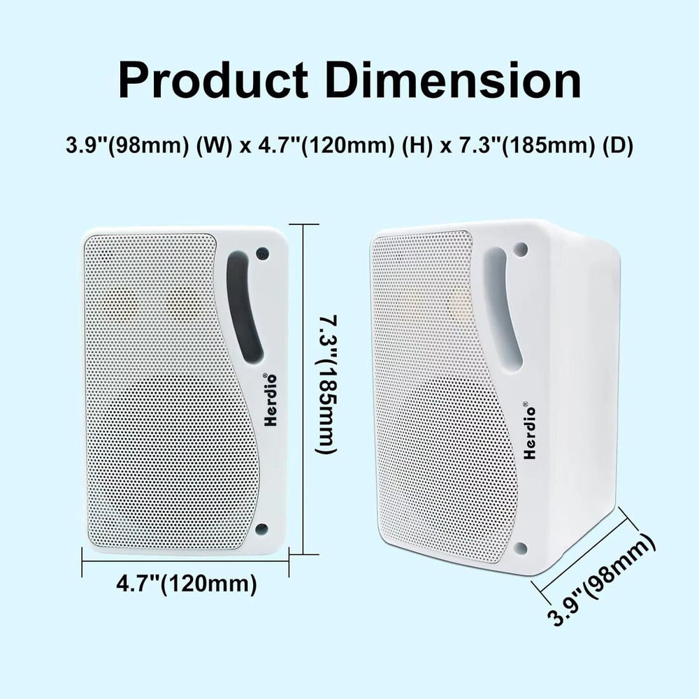 Herdio 35 Outdoor Waterproof Speakers 200W 3Way Passive Wall Mount Speakers With Premium Sound 2