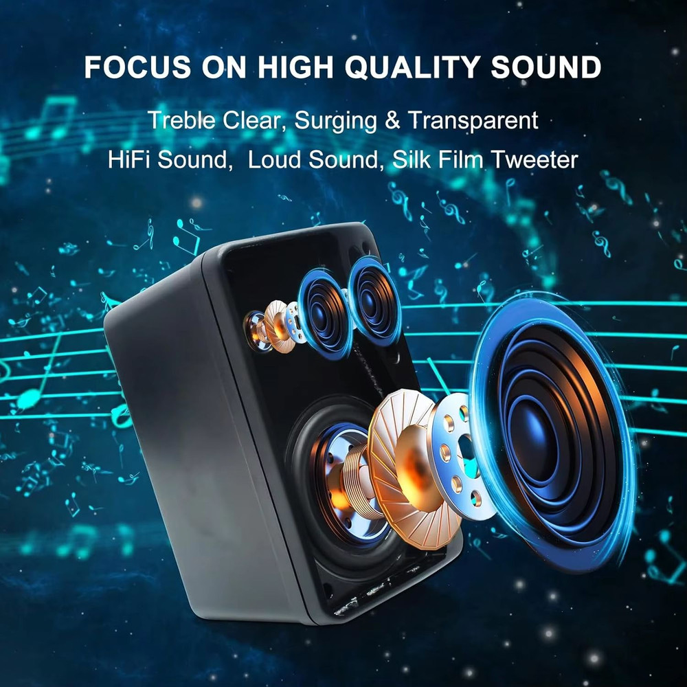 Herdio 35 Outdoor Waterproof Speakers 200W 3Way Passive Wall Mount Speakers With Premium Sound 3