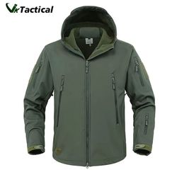 men's tactical soft shell jacket – military waterproof windproof combat hooded coat