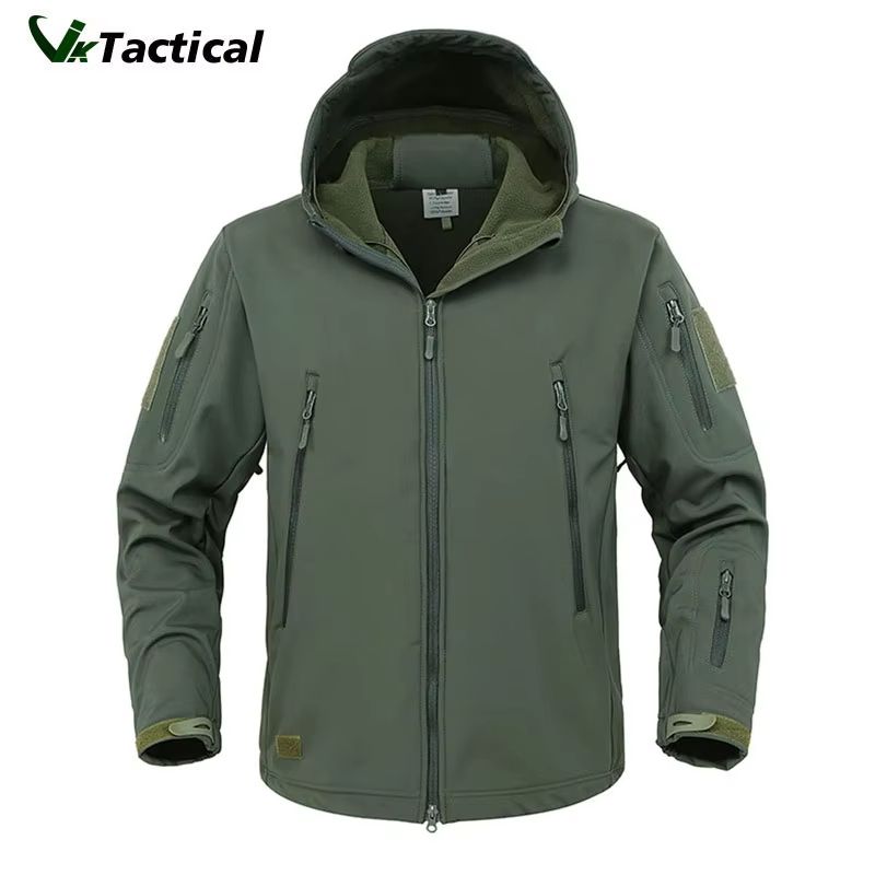Mens Tactical Soft Shell Jacket Military Waterproof Windproof Combat Hooded Coat 0