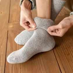 3 pairs thermal wool socks for men and women – winter cashmere blend, thick fleece terry loop, warm snow gift set