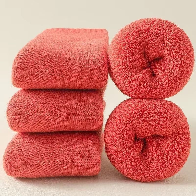 3 Pairs Thermal Wool Socks For Men And Women Winter Cashmere Blend Thick Fleece Terry Loop Warm Sn 12