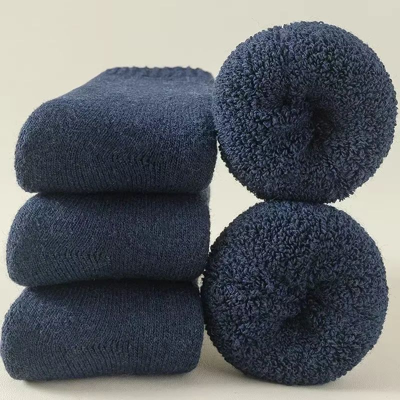 3 Pairs Thermal Wool Socks For Men And Women Winter Cashmere Blend Thick Fleece Terry Loop Warm Sn 9