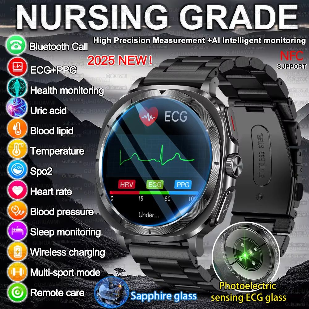 2025 Smart Health Watch For Men And Women ECG PPG Uric Acid Monitor Blood Pressure Blood Oxygen 0