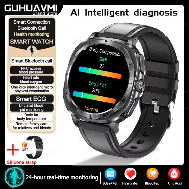 2025 Smart Health Watch For Men And Women ECG PPG Uric Acid Monitor Blood Pressure Blood Oxygen 9