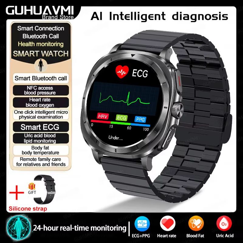 2025 Smart Health Watch For Men And Women ECG PPG Uric Acid Monitor Blood Pressure Blood Oxygen 14