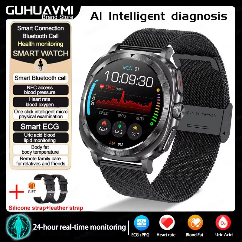 2025 Smart Health Watch For Men And Women ECG PPG Uric Acid Monitor Blood Pressure Blood Oxygen 15
