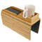 Bamboo Sofa Armrest Tray Foldable Couch Cup Holder With AntiSlip Design And Side Storage 7