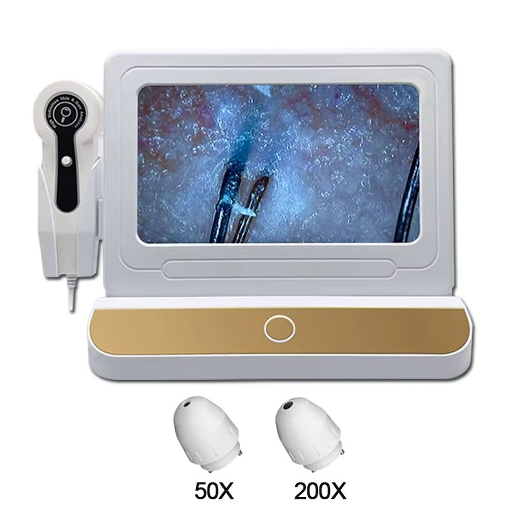 10Inch LCD Hair And Skin Analyzer Digital Microscope With 50X200X Magnification For Scalp Follicl 1