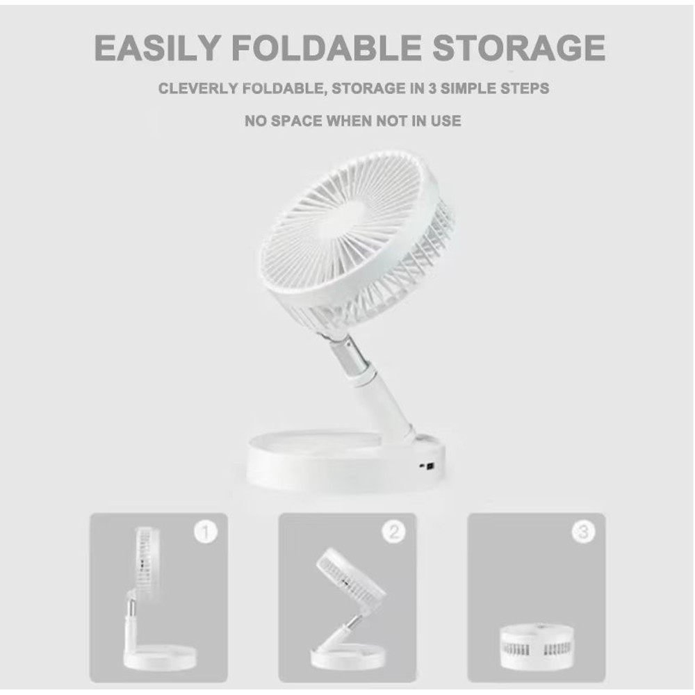 Portable USB Rechargeable Folding Fan Telescopic Quiet And Long Battery Life For Camping Fishing H 5