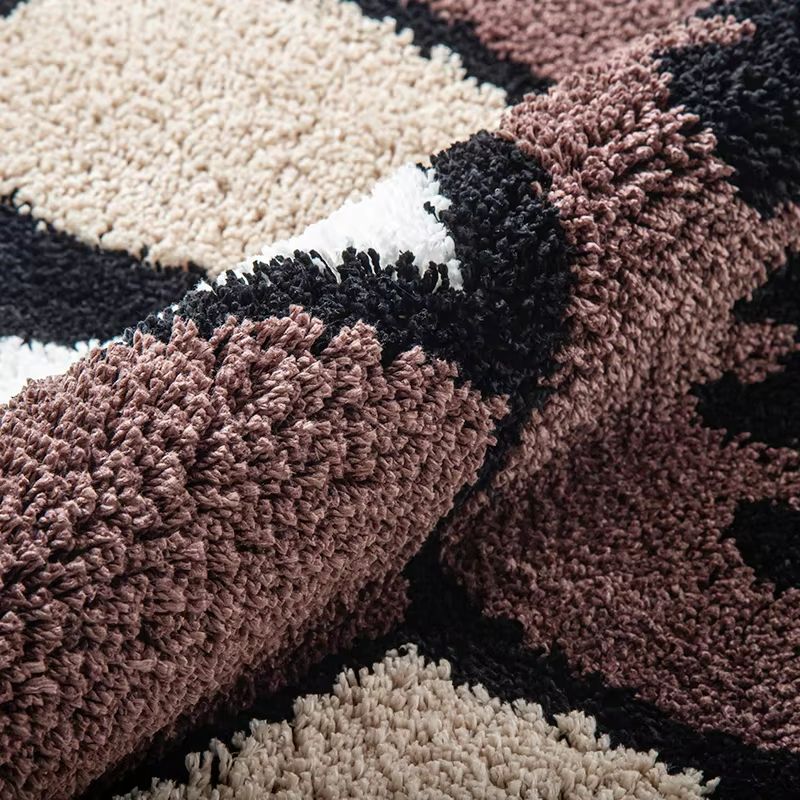 Smiley Face Tufted Rug Retro Rainbow Fluffy NonSlip Mat For Bedroom Living Room Bathroom 4