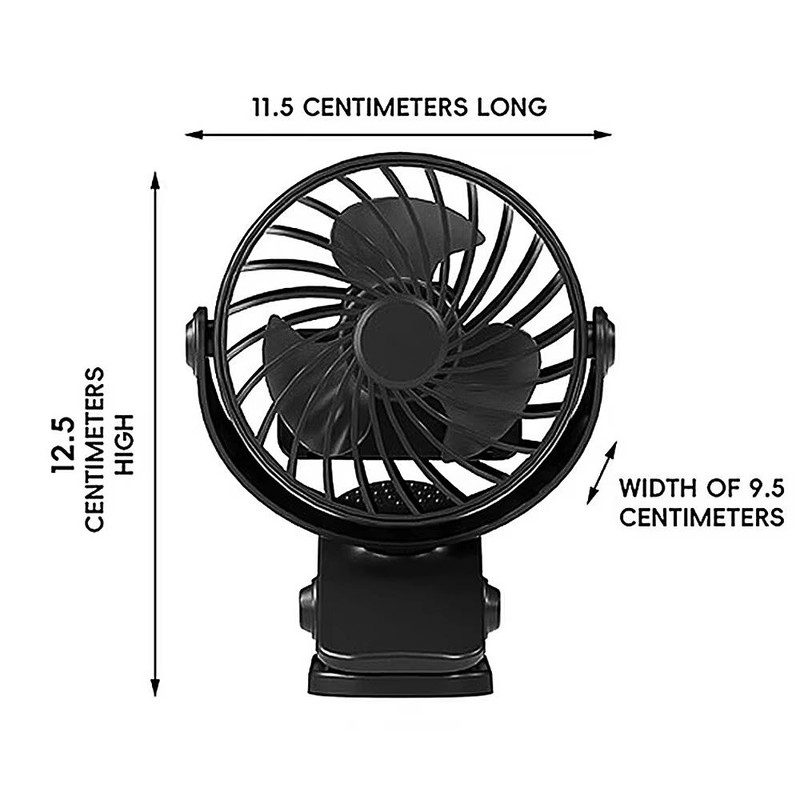 Rechargeable 720 Rotating Clip Fan With Nightlight Portable Small Fan For Home Office Dorm And Out 5