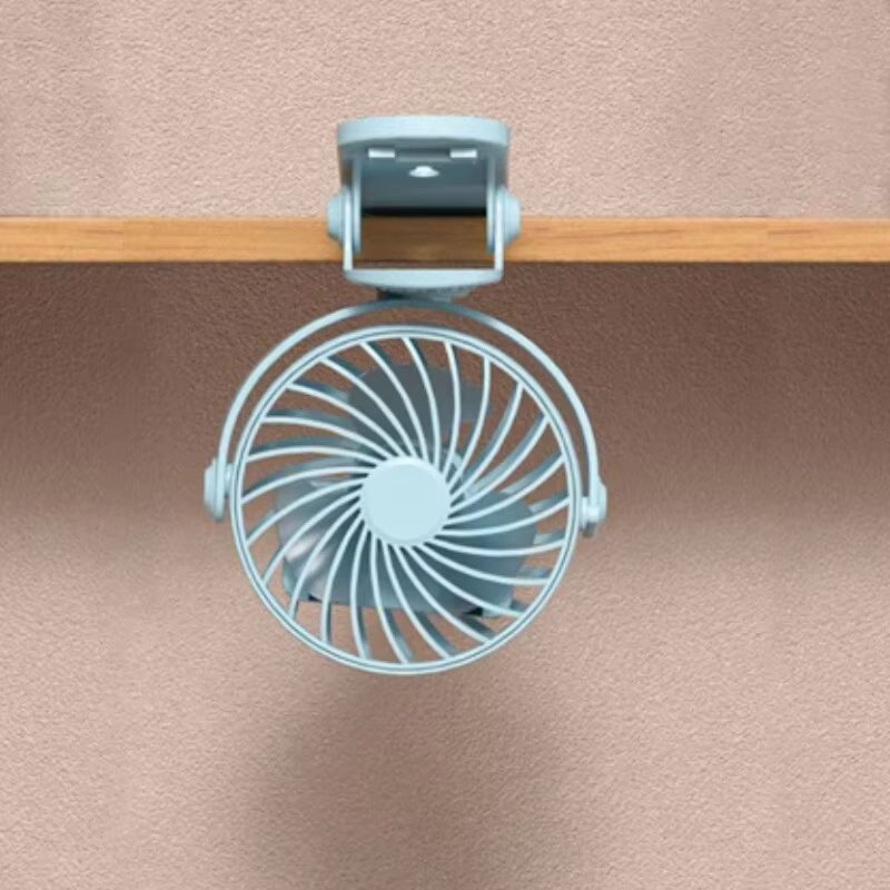 Rechargeable 720 Rotating Clip Fan With Nightlight Portable Small Fan For Home Office Dorm And Out 6