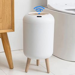 automatic motion sensor trash can with lid – compact smart trash can for bedroom, bathroom, kitchen & office