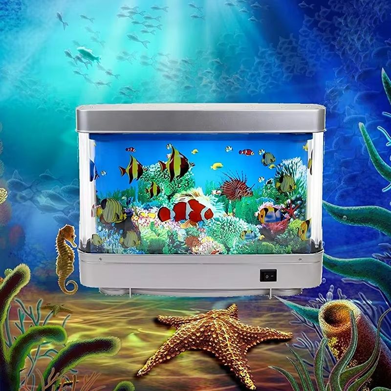 Artificial Aquarium Lamp Virtual Tropical Fish Tank Night Light For Kids Home Decor 0
