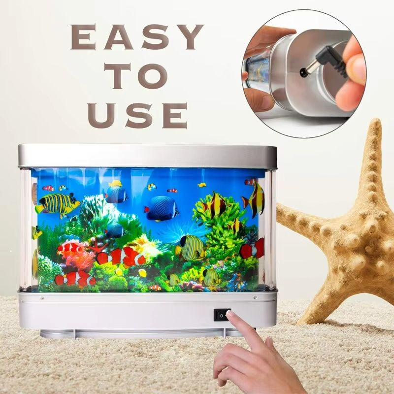 Artificial Aquarium Lamp Virtual Tropical Fish Tank Night Light For Kids Home Decor 1