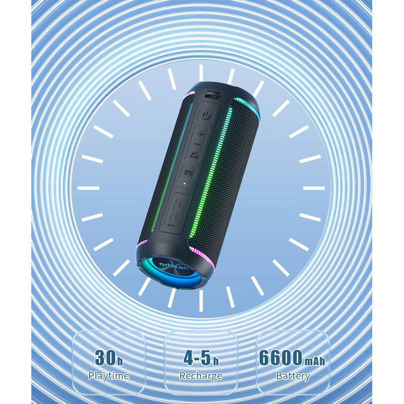 Ortizan X30 Portable Bluetooth Speaker 40W Bass Boost Wireless Speaker With IPX7 Waterproofing 66 3