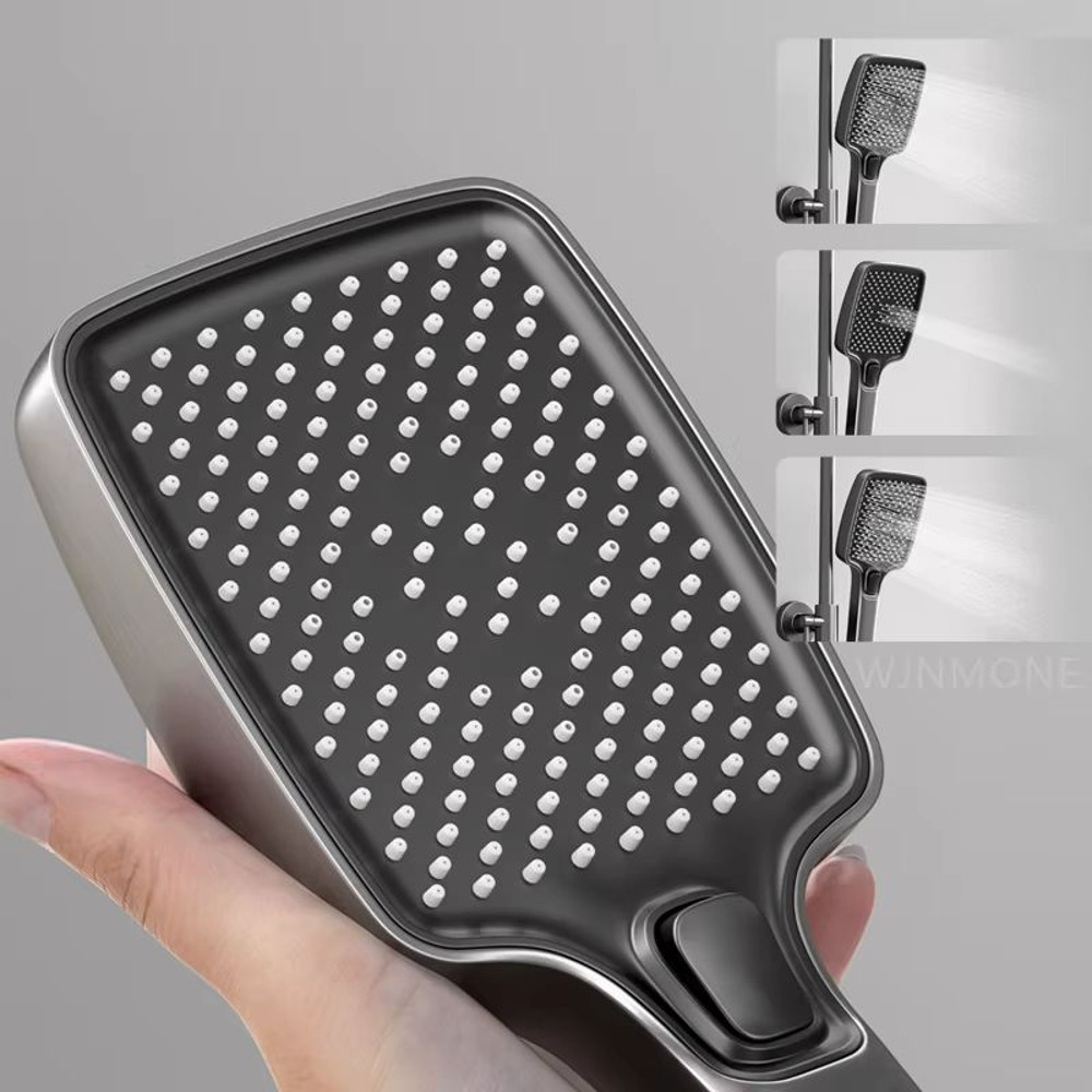 Luxury Smart Shower System With LED Lights And Digital Thermostat Full Set Glass Panel Faucet 3