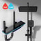 Luxury Smart Shower System With LED Lights And Digital Thermostat Full Set Glass Panel Faucet 6